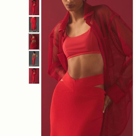 Anthropologie Maeve Ribbed Knit Cutout Skirt - Picture 3 of 4